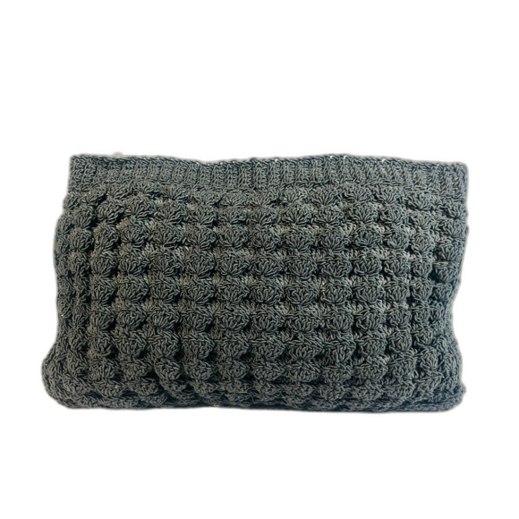 Vintage Mid Century Crochet Black Handbag Tote Satchel Lucite Handles EUC - Picture 3 of 10